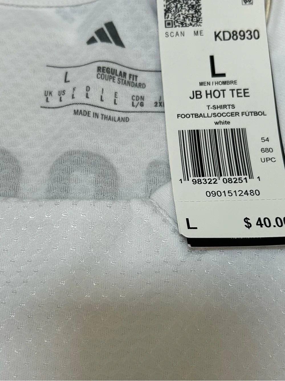 New Adidas Jude Bellingham Training Tee Size Large Men’s White Style KD8930